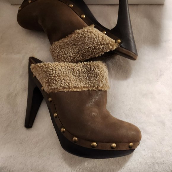 Aldo Gagliardotto Suede stiletto Mules NWB - Picture 5 of 6